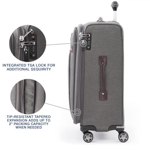 Travelpro Platinum Elite Softside Expandable Medium 25-inch Checked Luggage In Vintage Grey