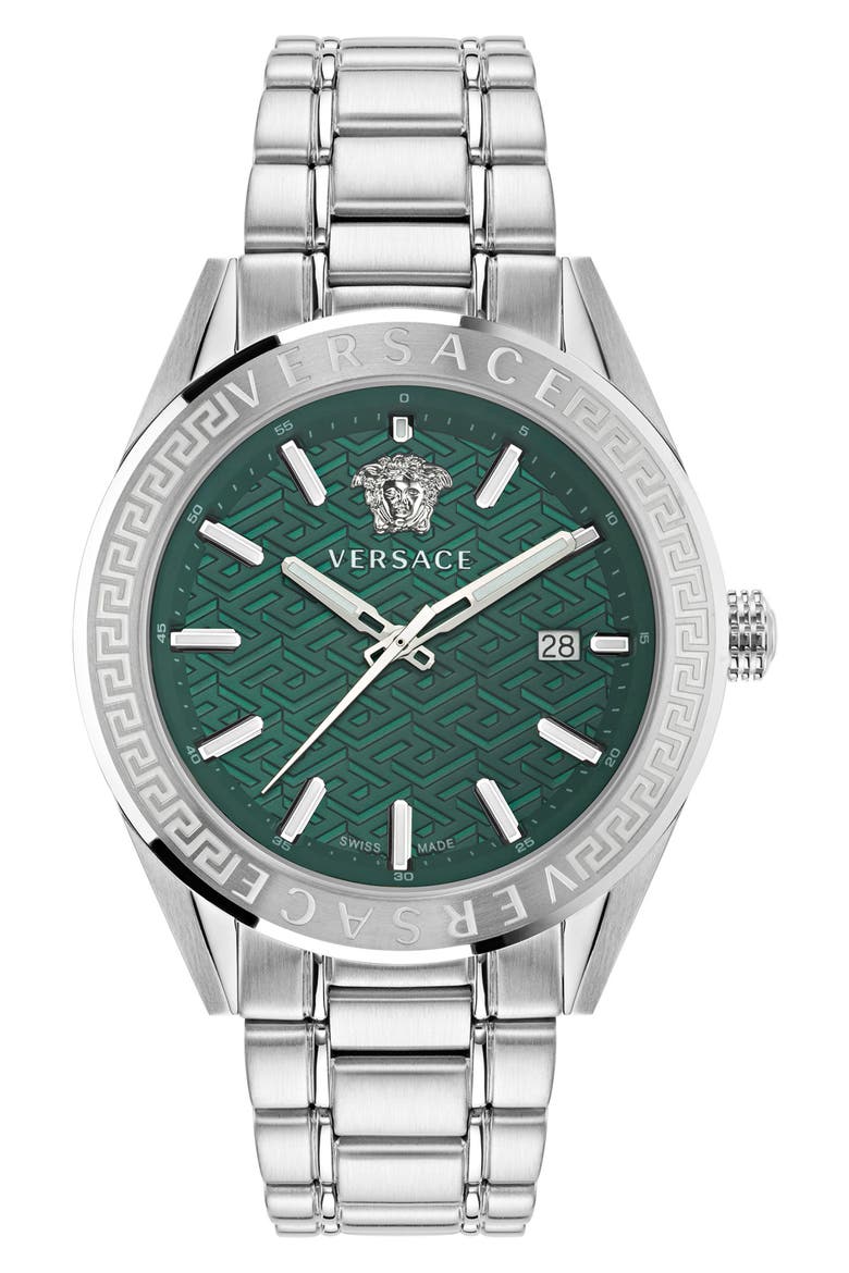 V-Code Bracelet Watch, 42mm, Main, color, STAINLESS STEEL