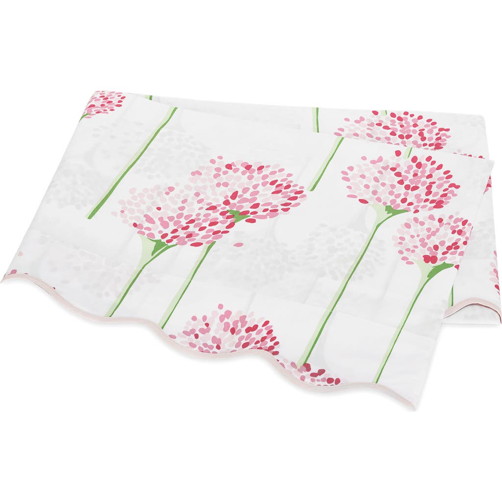 Matouk Floral Cotton Percale Flat Sheet In Peony