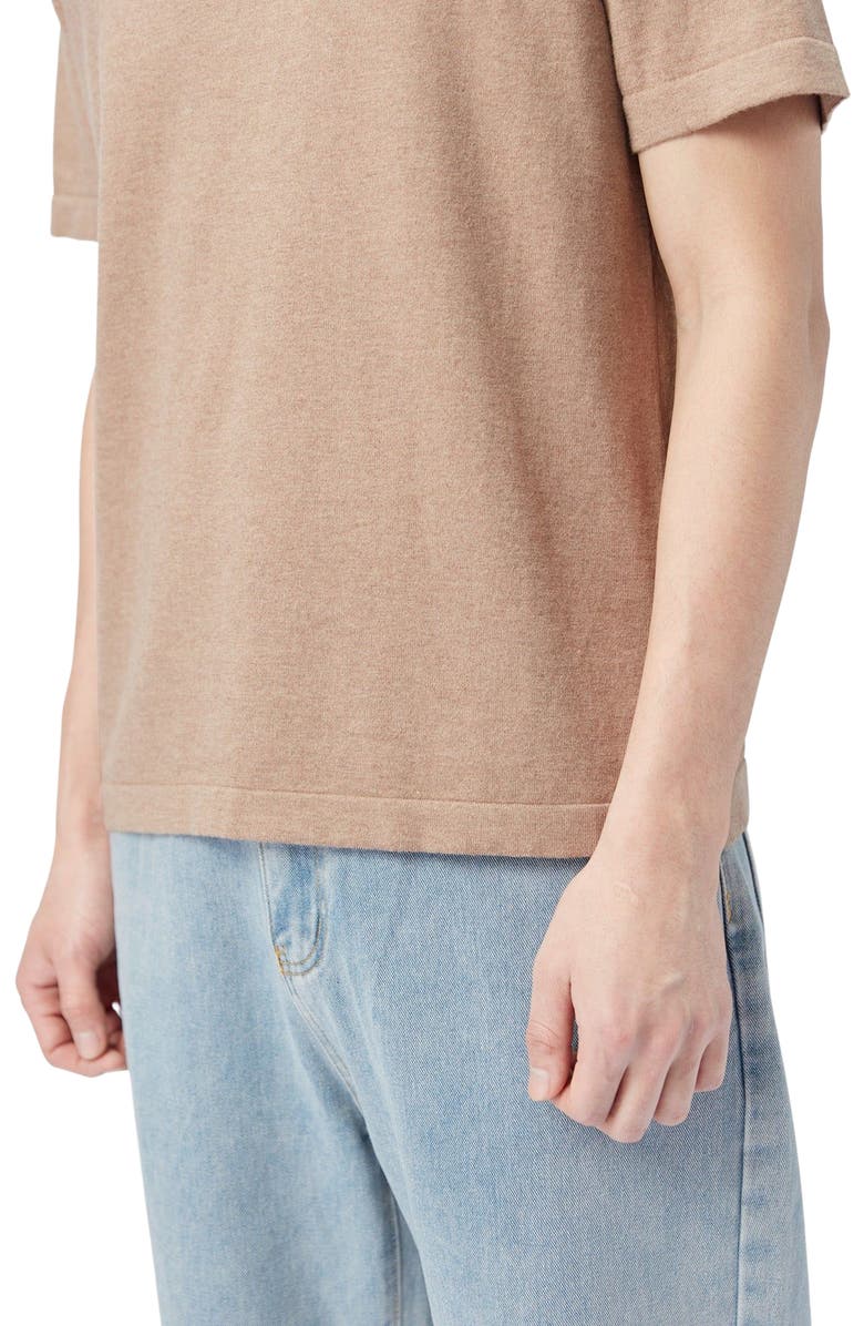 GOBI Mongolian Cashmere Men's Cotton Silk Cashmere Blend T-shirt, Alternate, color, Timber Wolf