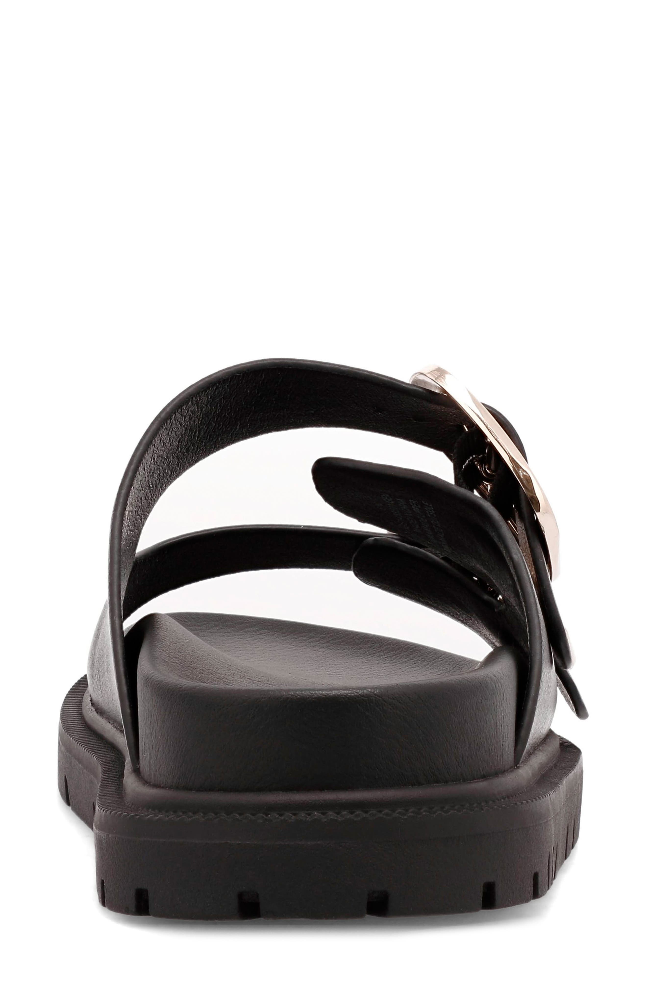 MIA Alttar Slide Sandal, Alternate, color, Black W/ Gld Buckles