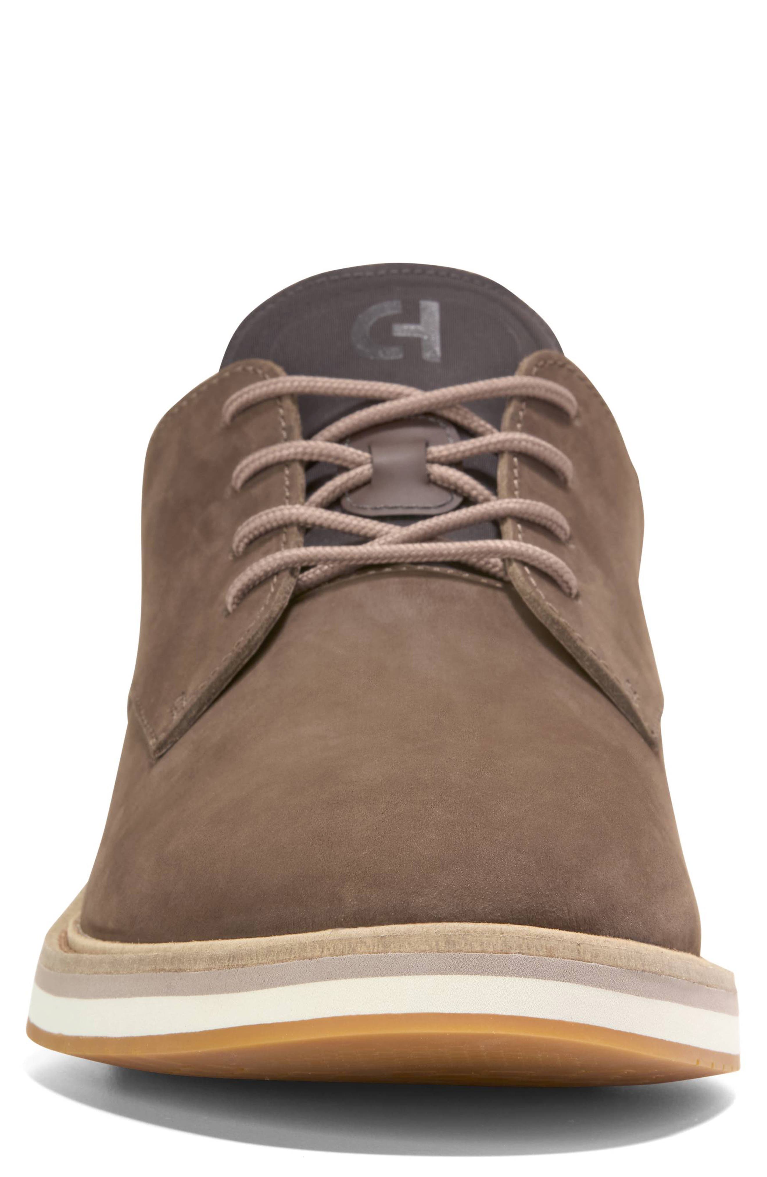 Cole Haan Mansfield Grand Plain Toe Quick-On Oxford, Alternate, color, Truffle Nubuck / Chocolate