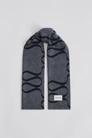 Malina Monogram Wool Blend Scarf
