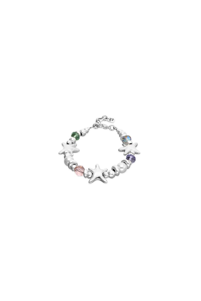 Silver-Tone Multicolor Faceted Crystal Bracelet, Main, color, Silver
