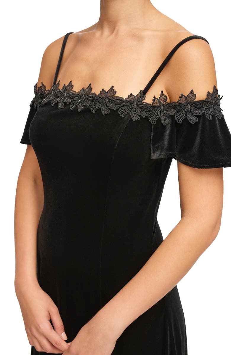 Kensie Stretch Velvet Off-the-Shoulder Dress, Alternate, color,