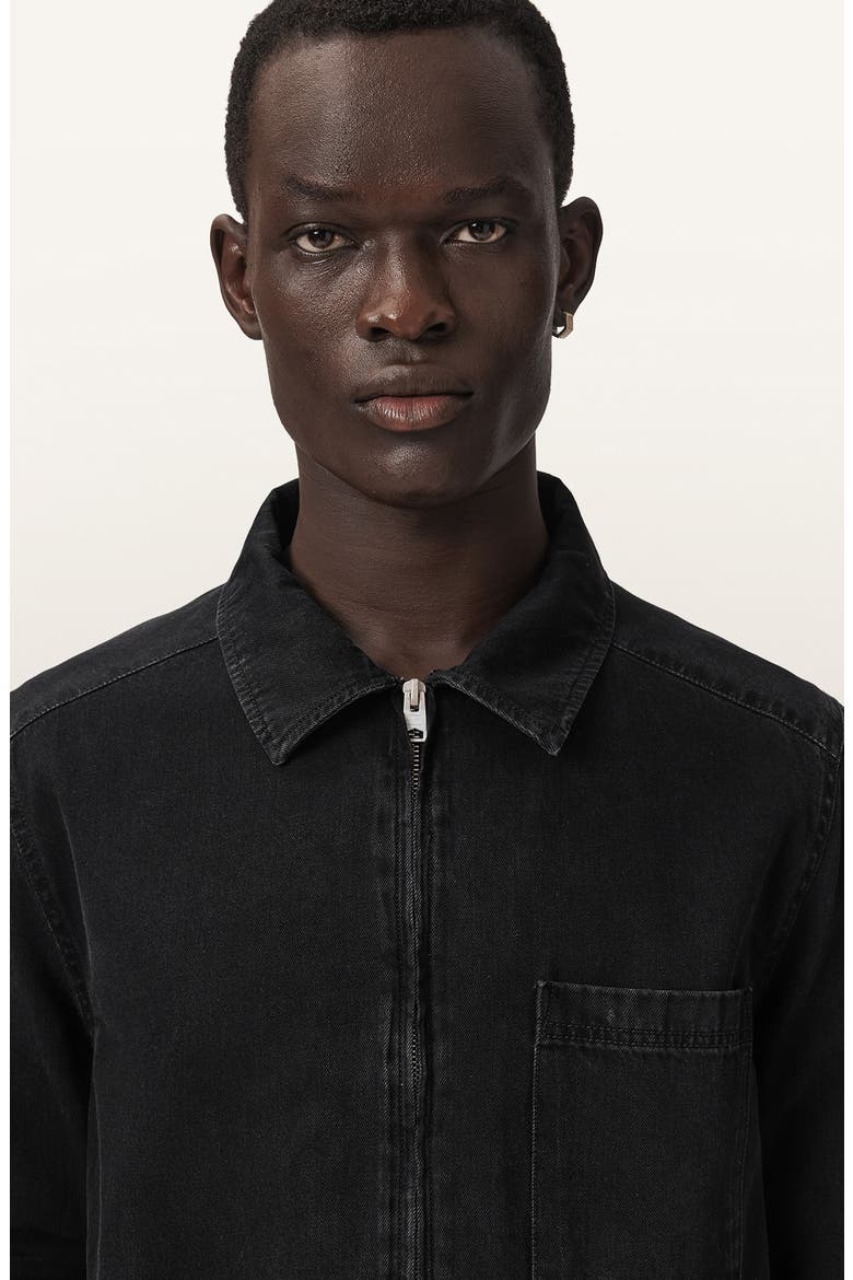 Dolwen Cotton Zip Shirt Jacket, Alternate, color, ORCA BLACK