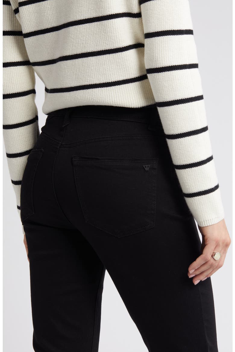 Logan 'Ab'Solution High Waist Slim Fit Raw Hem Crop Jeans, Alternate, color, BLACK