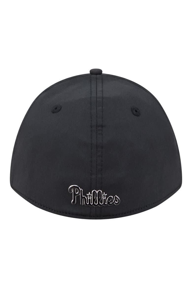 Men's New Era  Black Philadelphia Phillies Metallic 39THIRTY M-Crown Flex Hat, Alternate, color, Black