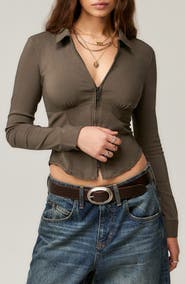 BDG Urban Outfitters Hailey Zip-Up Shirt