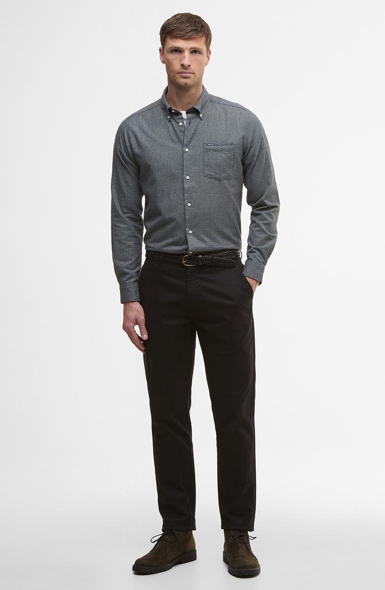 Barbour Turner Houndstooth Button-Down Shirt, Alternate, color, Grey Marl