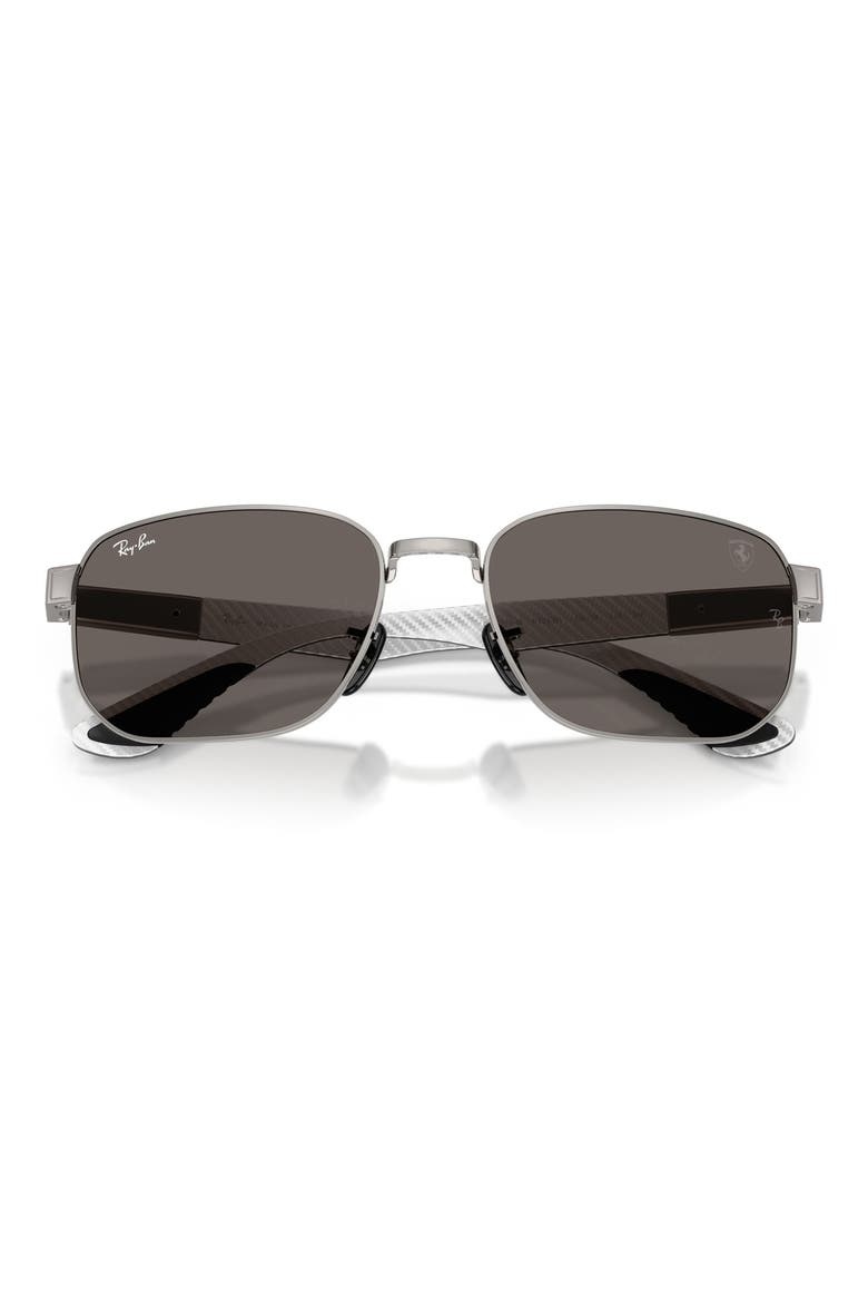 59mm Ferrari Irregular Sunglasses, Alternate, color, GUNMETAL / DARK GREY