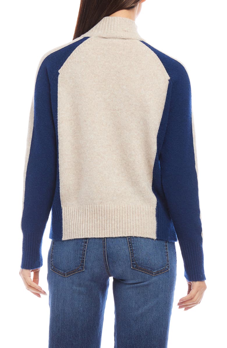 Karen Kane Colorblock Mock Neck Sweater, Alternate, color,