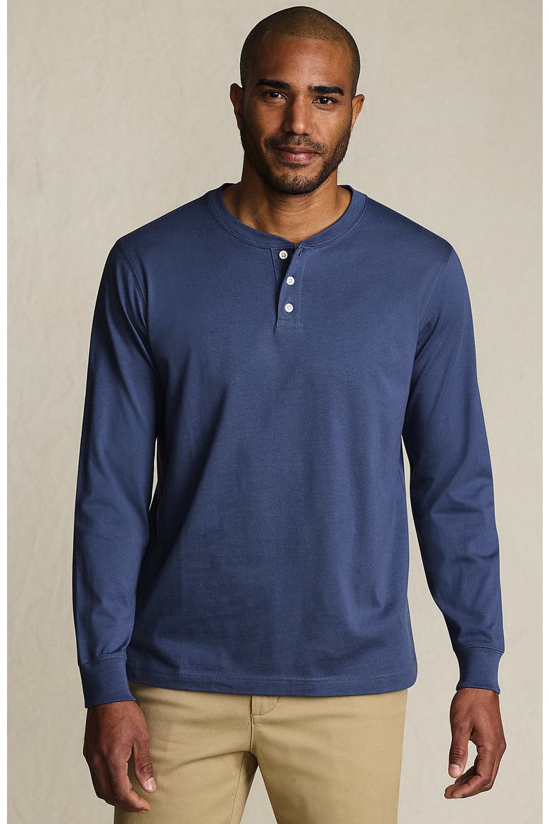 Super-t Long Sleeve Henley Shirt, Main, color, Nightfall Blue