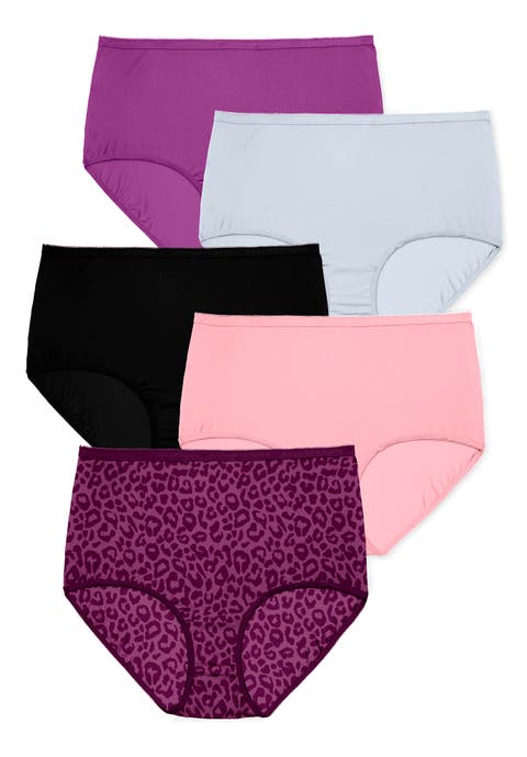 5 Pack Classic Silky Nylon Brief (plus)