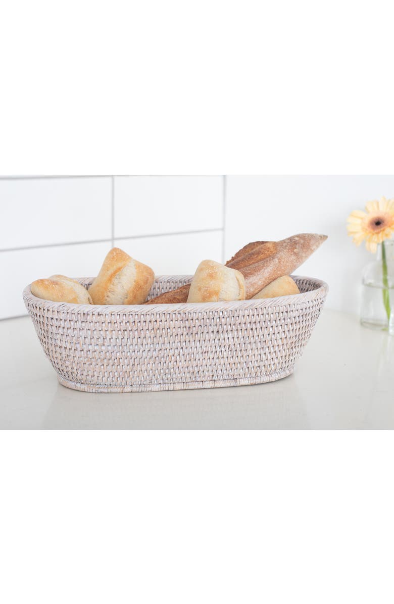 Artifacts Trading Company<sup>™</sup> Artifacts Rattan Oval Bread Basket, Alternate, color, White Wash