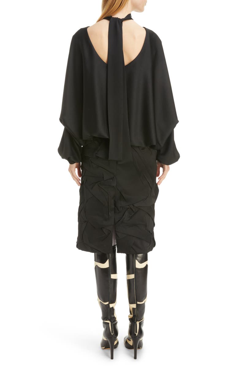 Dries Van Noten Dostas Long Sleeve Tie Neck Dress, Alternate, color, 