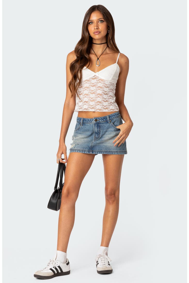 Eira Lace Crop Camisole, Alternate, color, WHITE