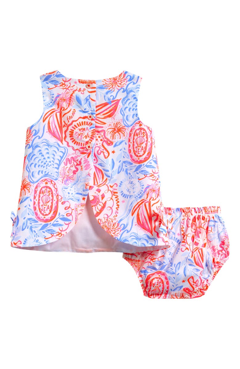 Lilly Pulitzer<sup>®</sup> Baby Lilly Cotton Shift Dress with Bloomers, Alternate, color, Resort White Lil Sun Sea Sand