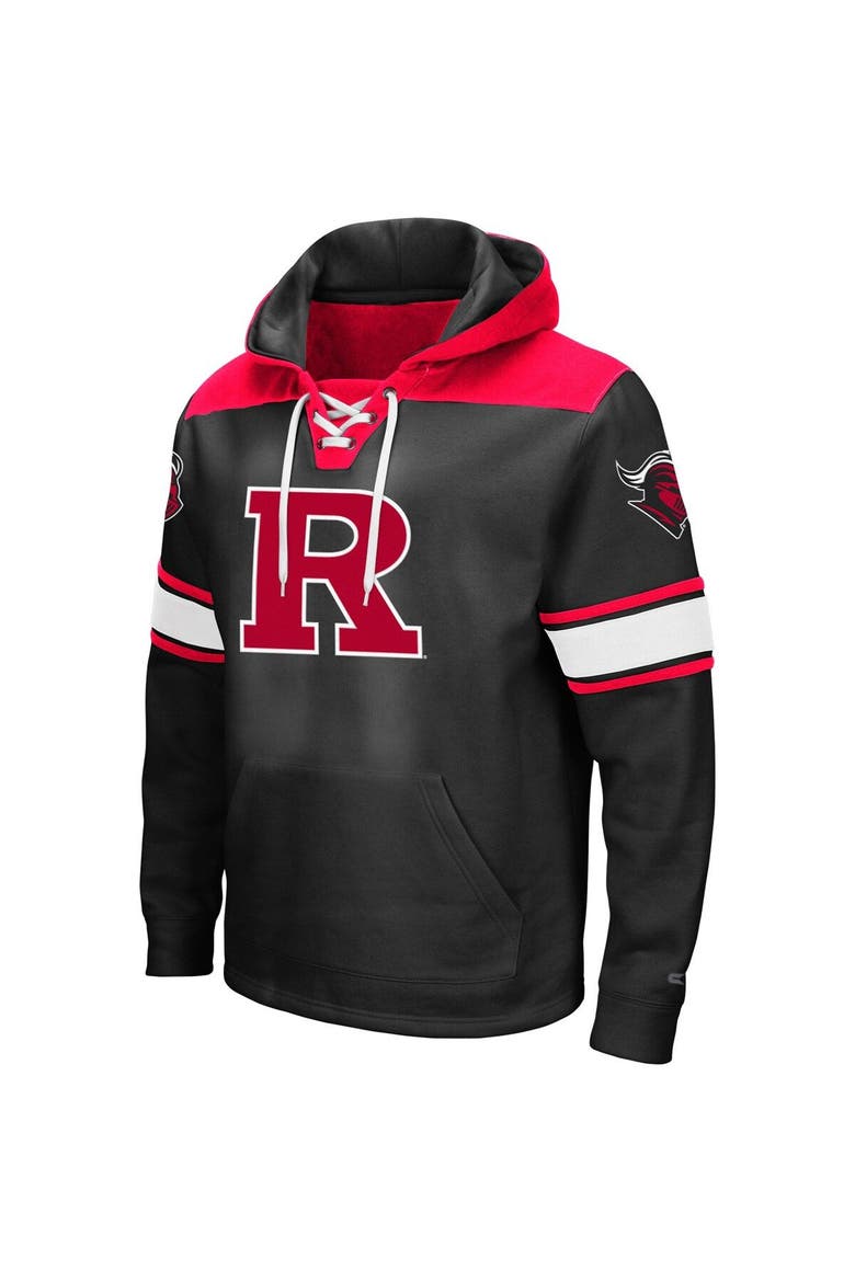 Men's Colosseum Black Rutgers Scarlet Knights 2.0 Lace-Up Pullover Hoodie, Alternate, color, Black