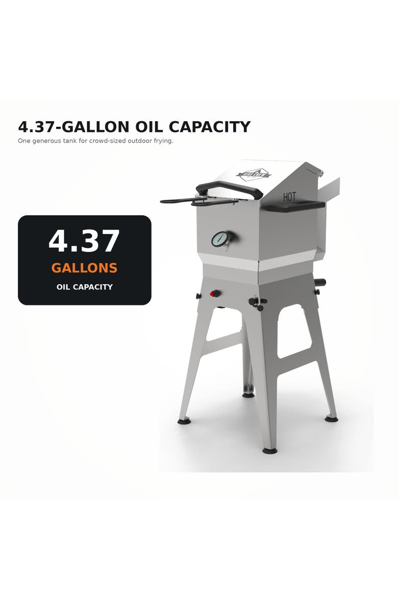 Outdoor Deep Fryer, 2 Baskets 57,000 BTU Outdoor Fryer, 4.37-Gal Oil Capacity, Alternate, color, Stainless Steel