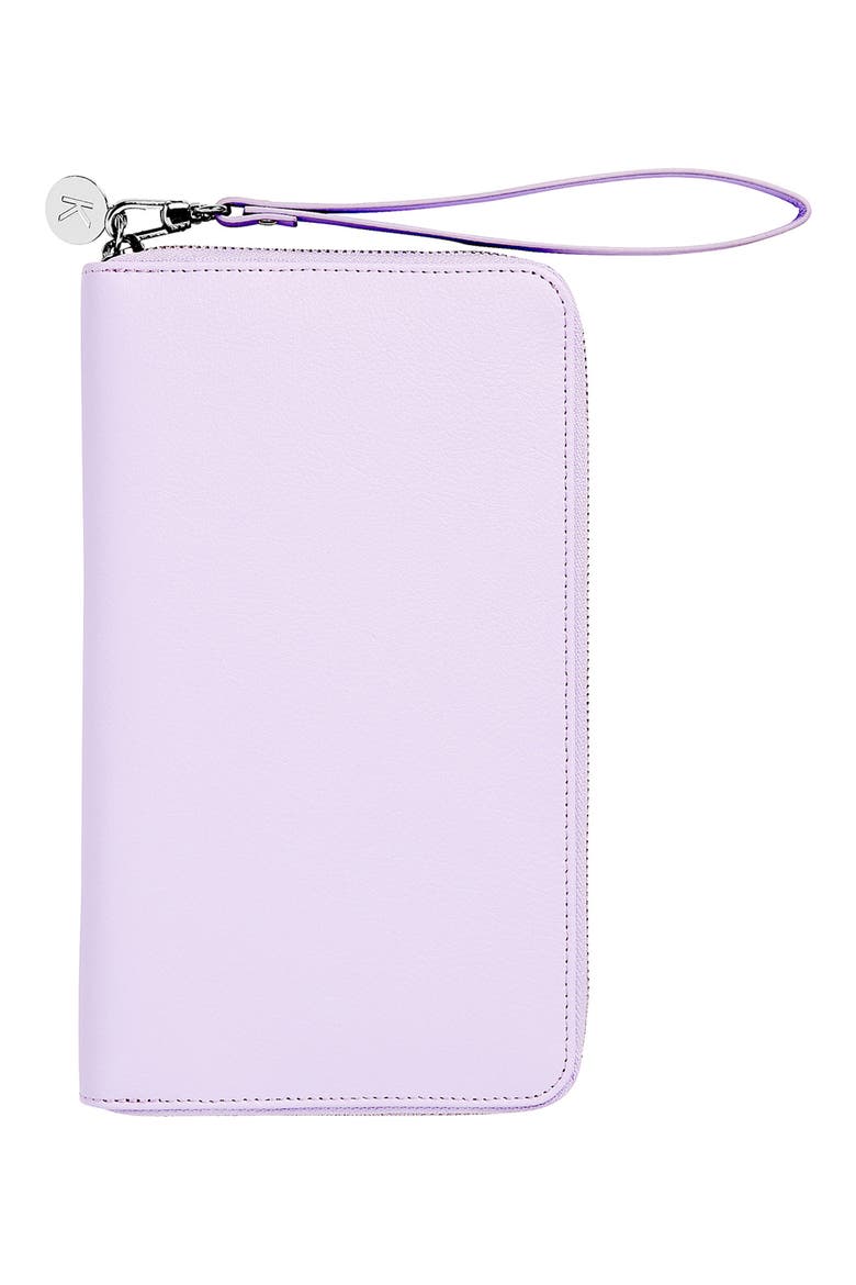 Leather Zip-Around Travel Wallet, Main, color, LILAC