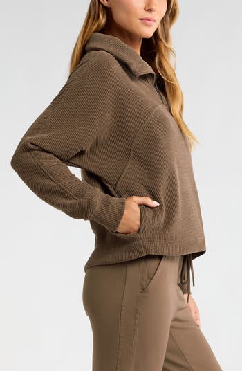 Zella Half Zip Waffle Stitch Sweatshirt | Nordstrom
