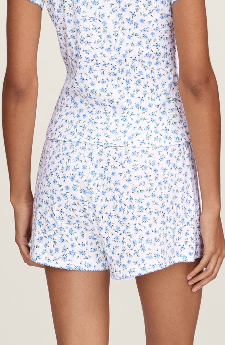 Petite Plume Pima Cotton Pointelle Shorts, Alternate, color, Blue