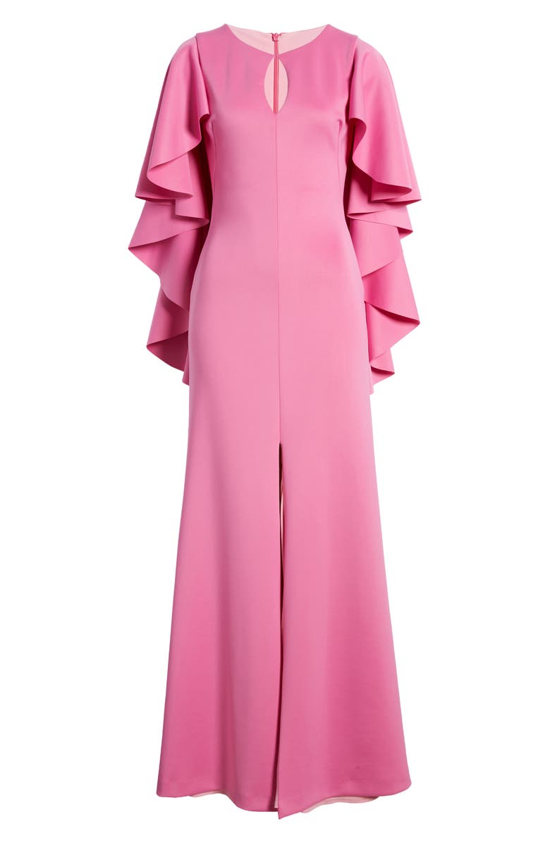 Black Halo Baldwin Ruffle Long Sleeve Gown, Alternate, color, 