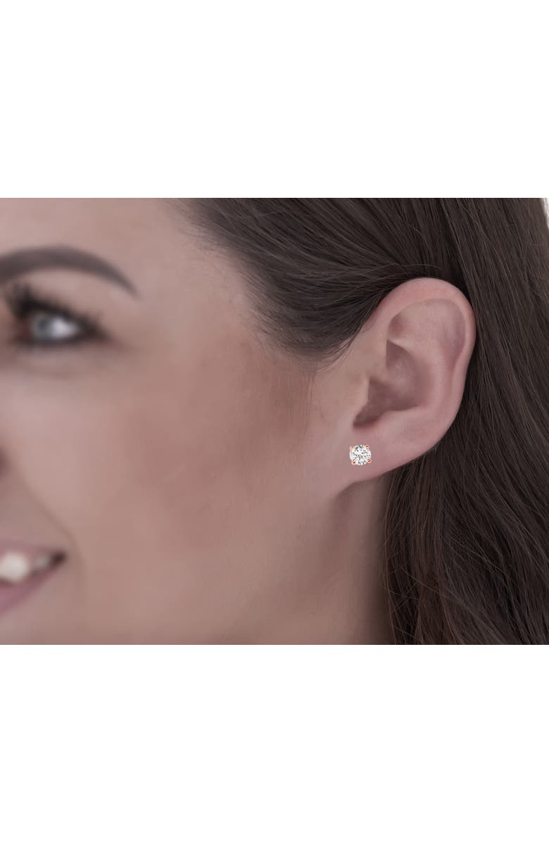 Bliss Diamond Certified 1 cttw Round Cut Natural Diamond Studs 14K Gold, Alternate, color, 14K Rose Gold