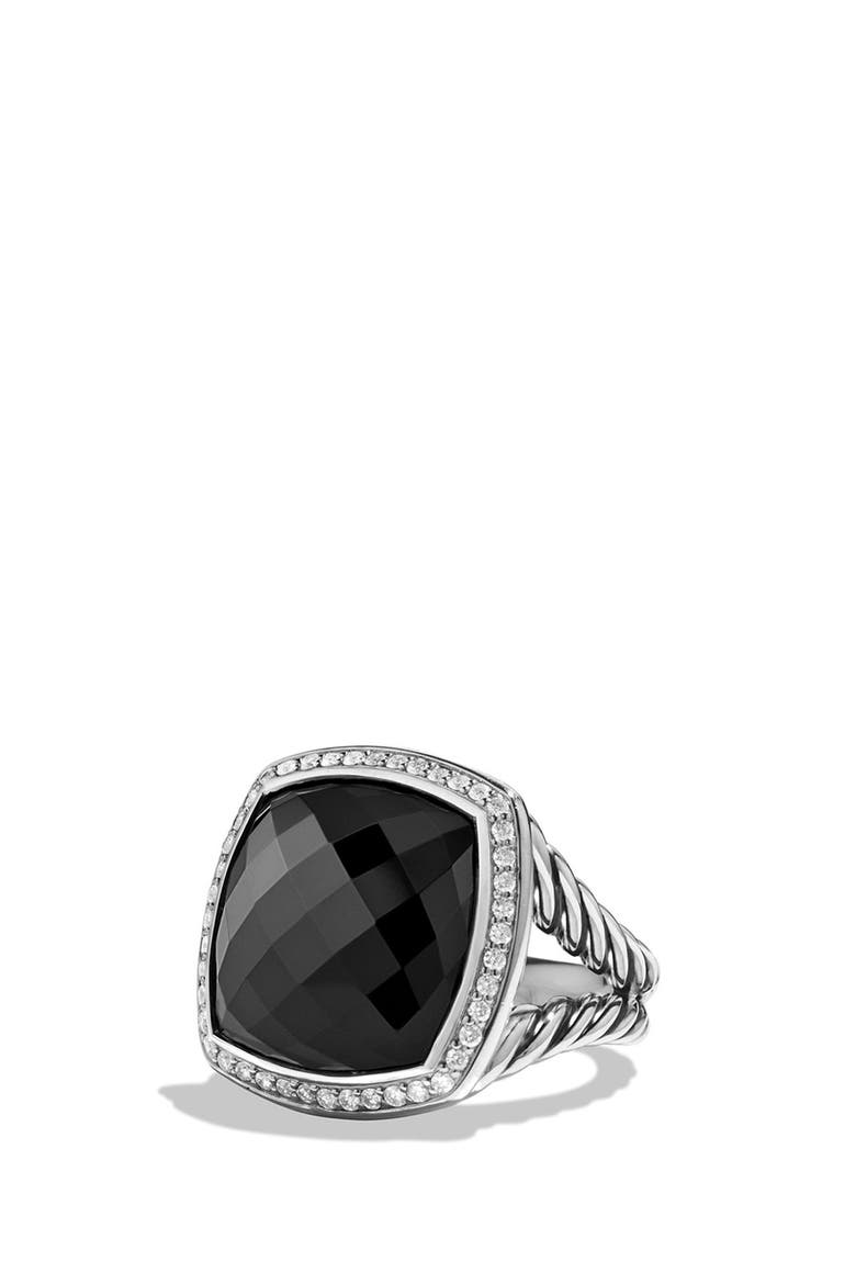 Albion Ring with Diamonds, Main, color, BLACK ONYX