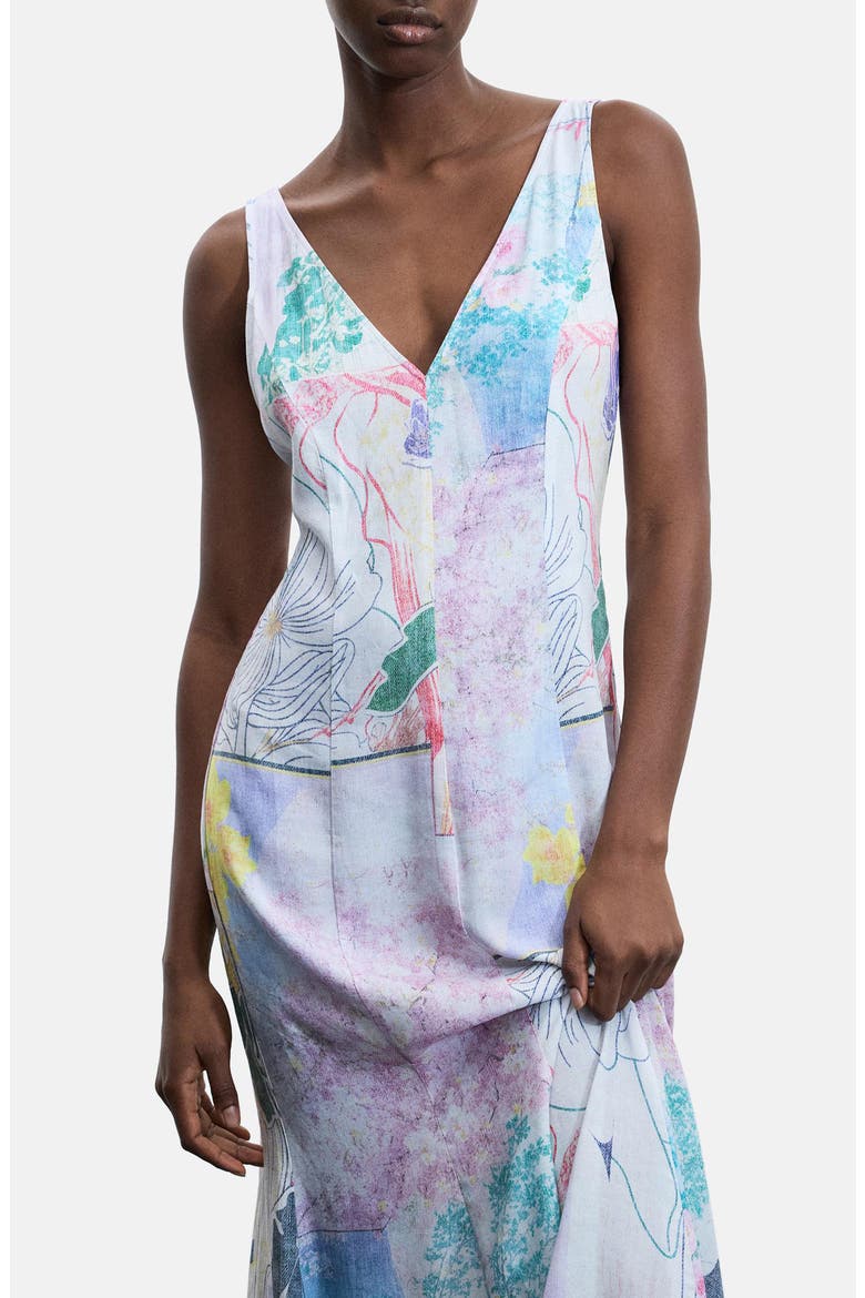 Floral Dress & Pointelle Sweater Set, Alternate, color, PURPLE MULTI