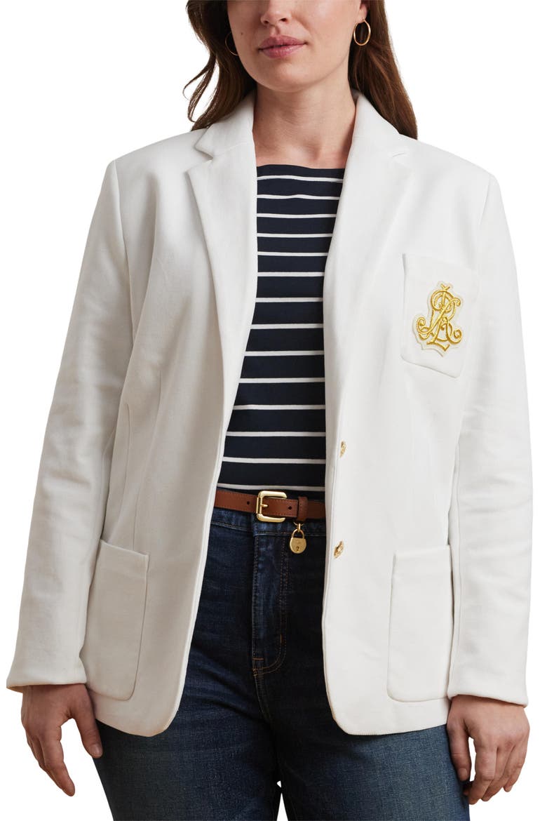 Bullion Logo Patch Blazer, Main, color, WHITE