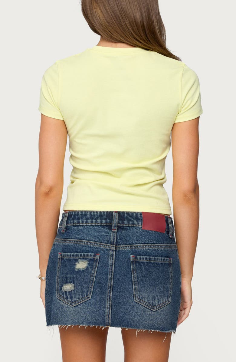 EDIKTED Daylily Cotton Stretch Baby Tee, Alternate, color, Yellow