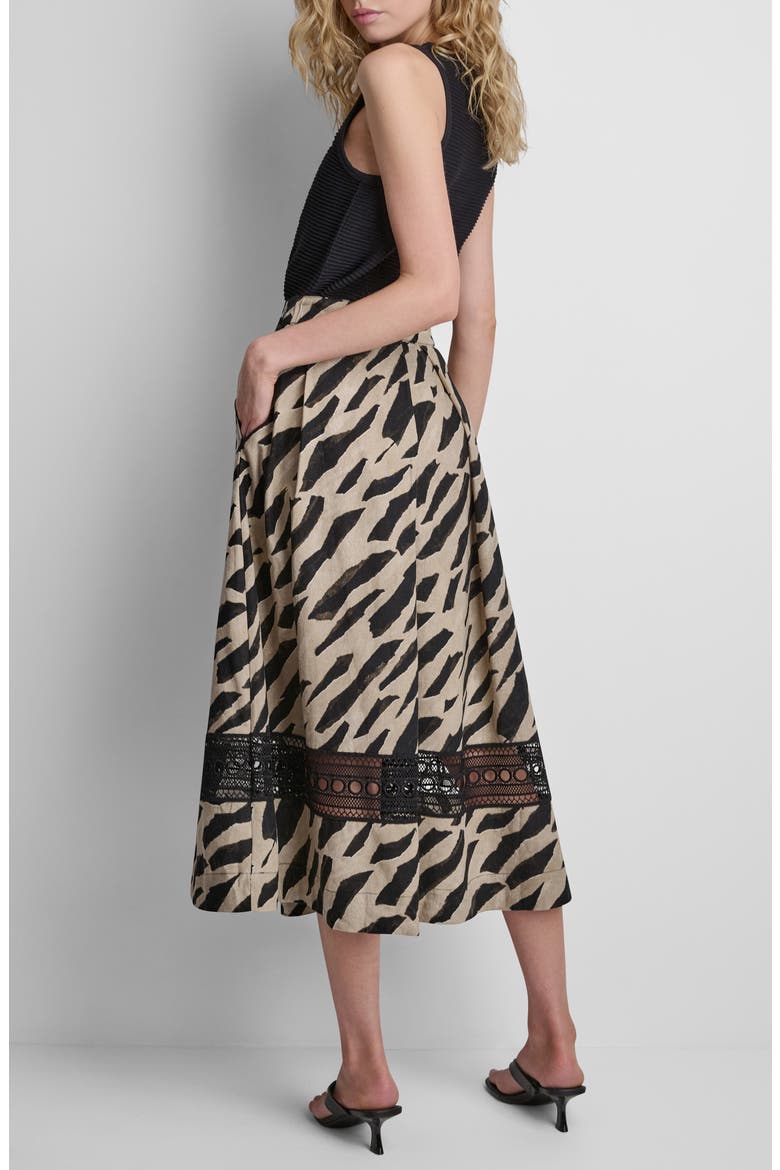 Animal Print Linen Blend Skirt, Alternate, color, GEO ANIMAL