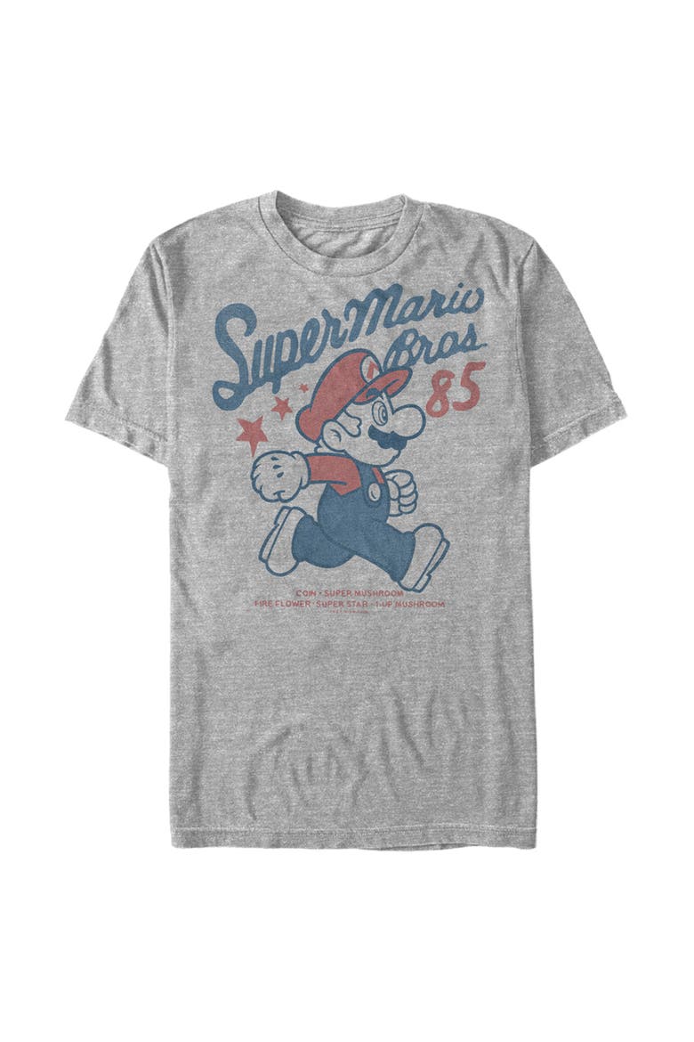 Men's Super Mario Bros 85 Short Sleeve Graphic T-Shirt, Main, color, Athletic Heather