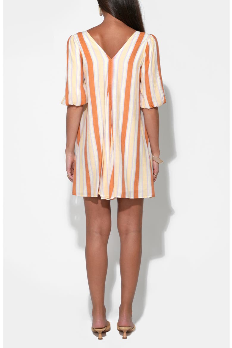 Julianna Stripe Long Sleeve Minidress, Alternate, color, CREAM/ ORANGE