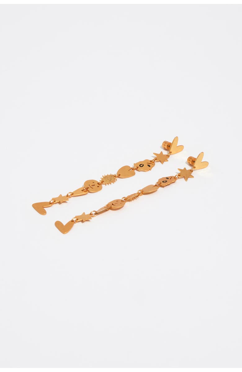 Bimba y Lola Matte Metal Silhouette Earrings, Alternate, color, Gold