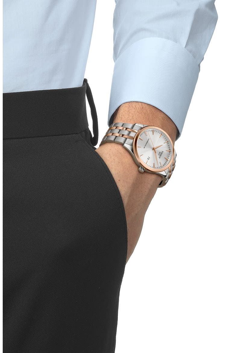 Classic Dream Powermatic 80 Two-Tone Bracelet Watch, 40mm, Alternate, color, SILVER