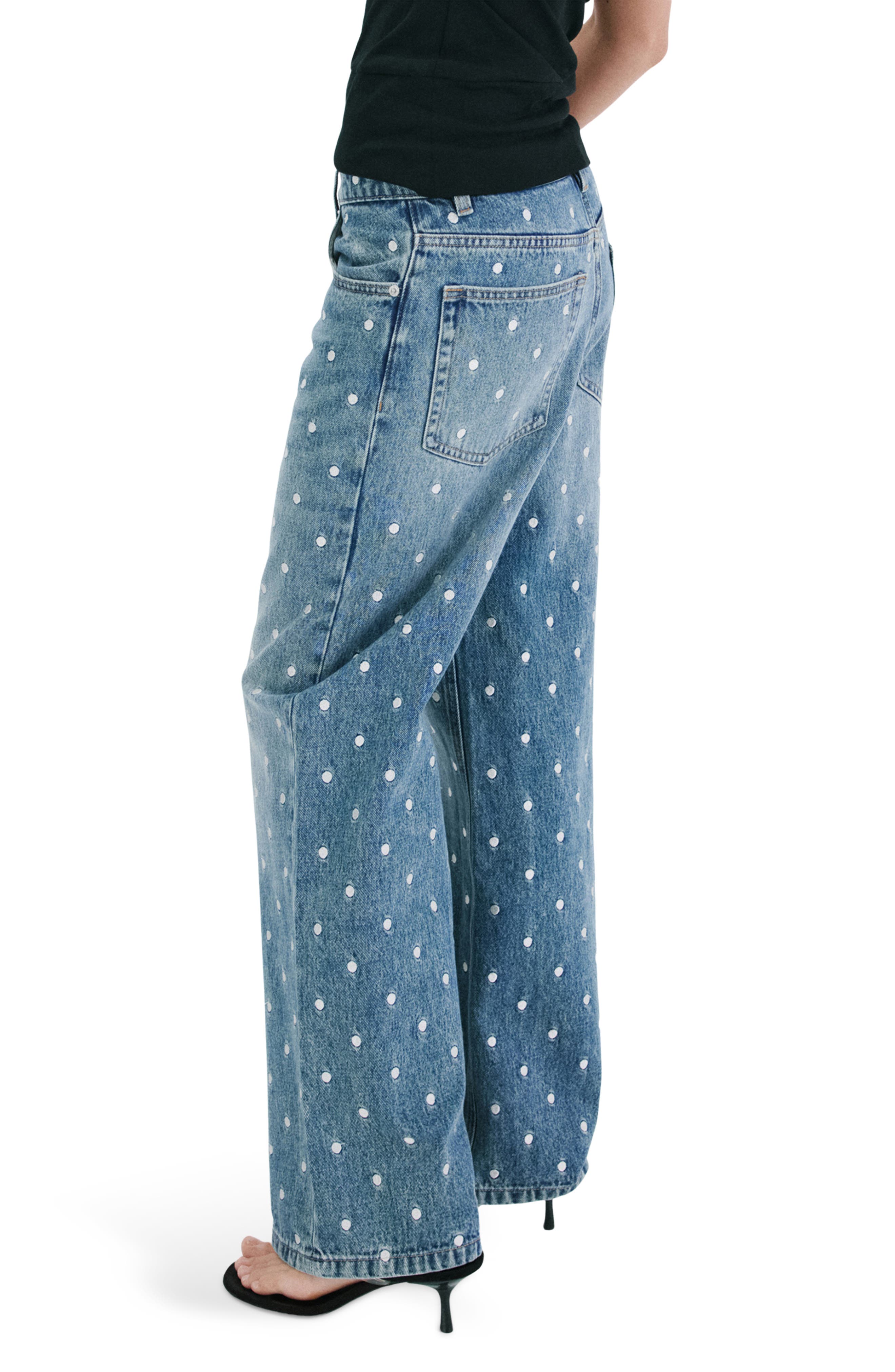 Polka Dot Straight Leg Jeans - image 2