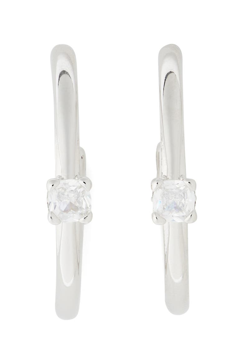 little luxuries hoop earrings, Main, color, CLEAR/ SILVER