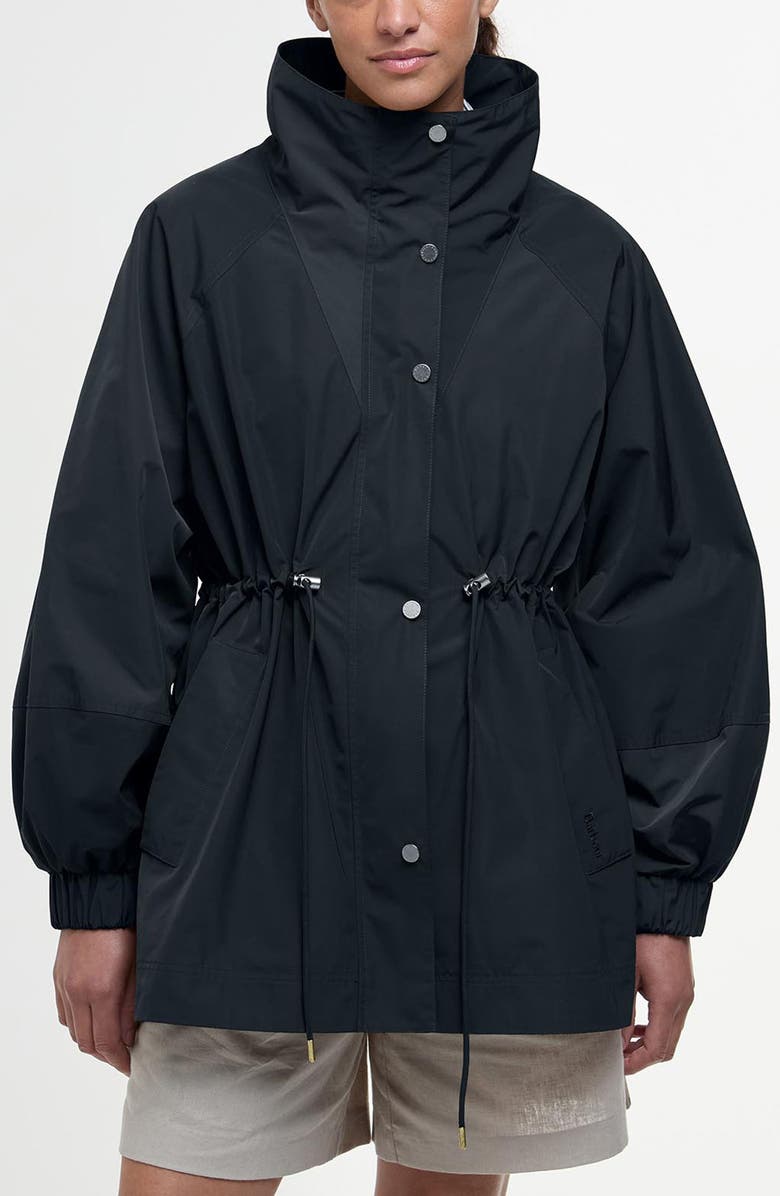 Barbour Suri Showerproof Jacket, Main, color, Black Safari Dress T
