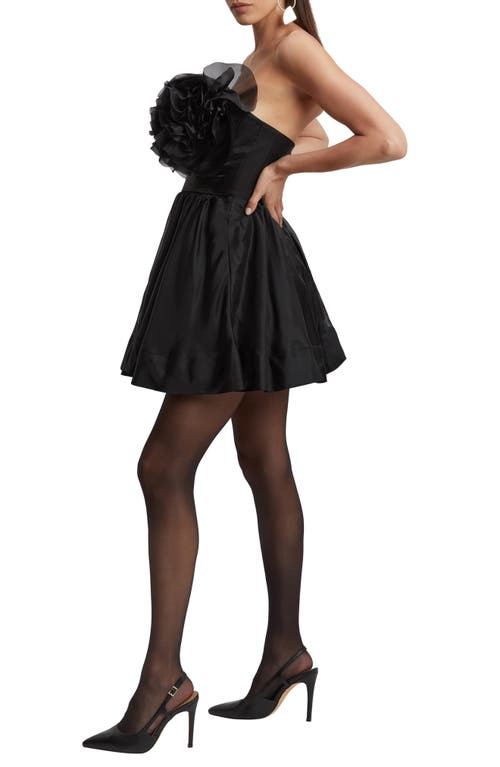 Bardot Fleurette Flower Minidress In Black