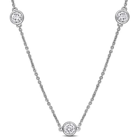 1-4/5 CTW Lab-Grown Diamond Station Necklace 14K