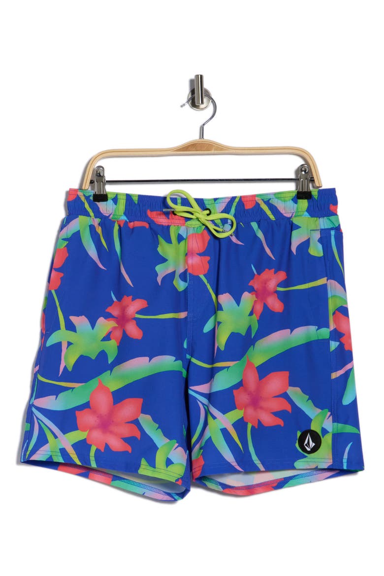 Manic Print Swim Trunks, Alternate, color, ULTRAMARINE