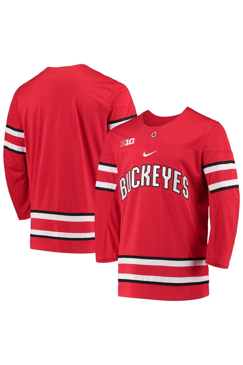 Men's Nike Scarlet Ohio State Buckeyes Replica Team Hockey Jersey, Alternate, color, Scarlet