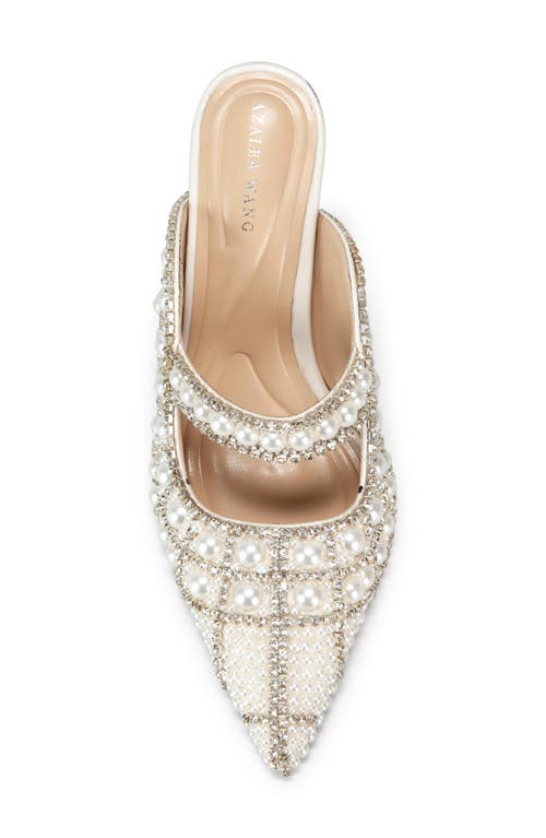 Azalea Wang Enya Embellished Pointed Toe Mule In Silver