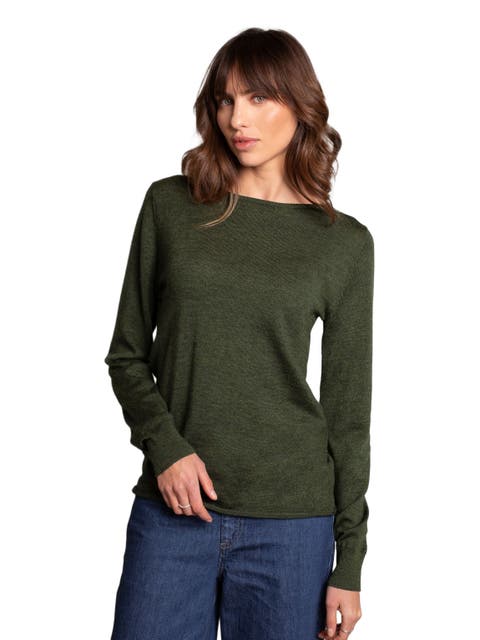 MERINO FINE KNIT BOAT NECK SWEATER