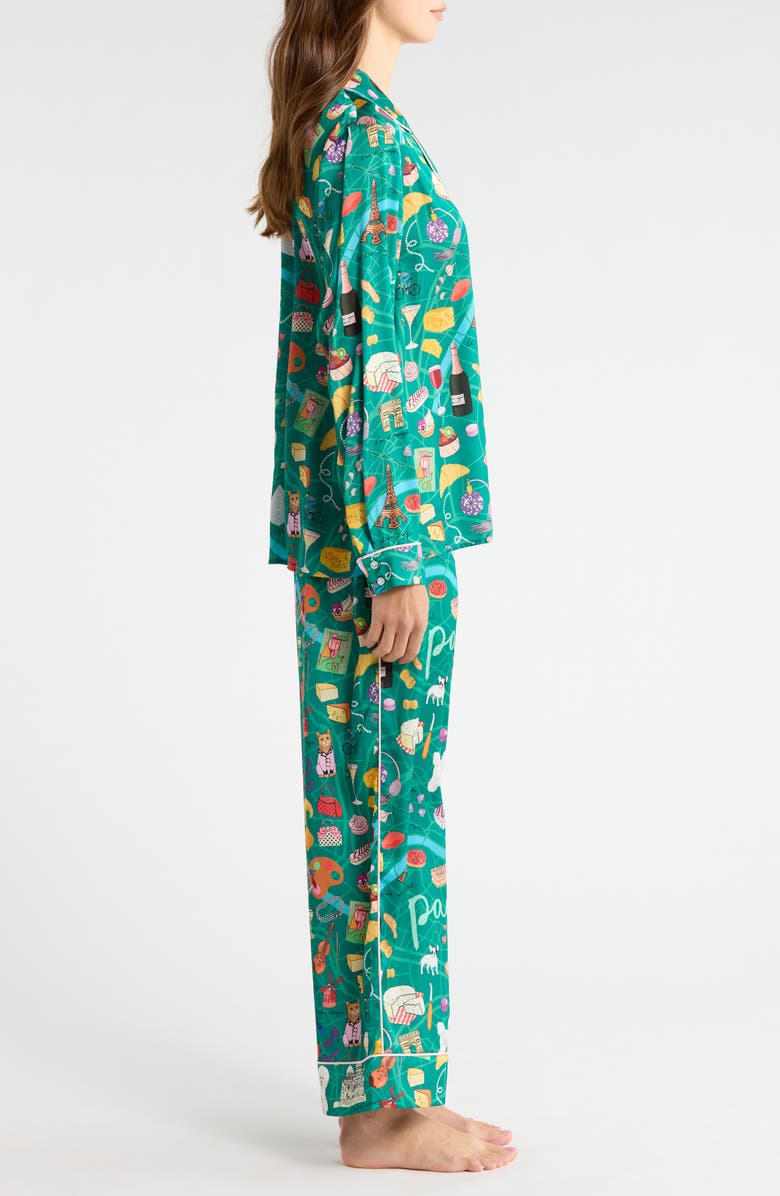 Karen Mabon Paris Classic Pajamas, Alternate, color, Green