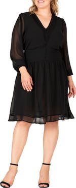 Standards & Practices Cutout Back Long Sleeve Dress