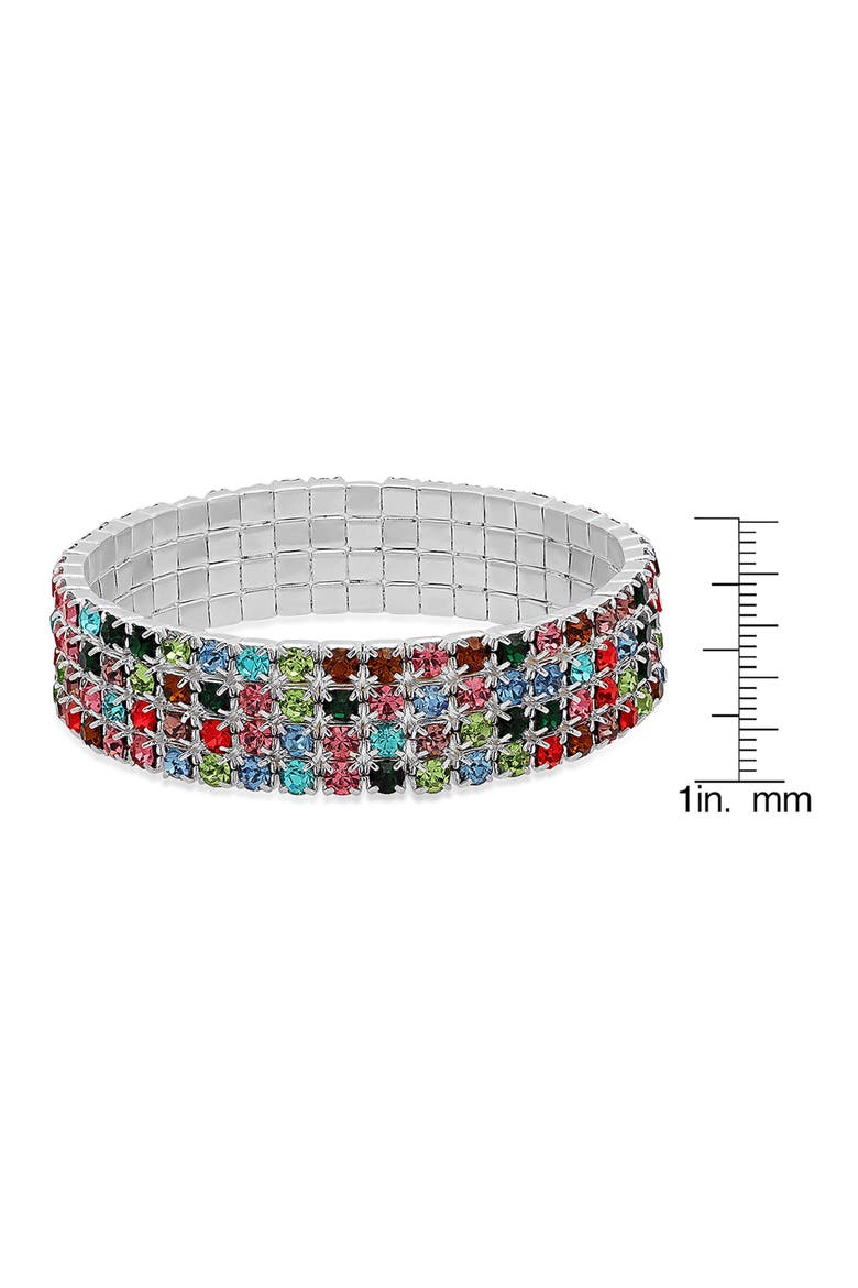 Cubic Zirconia Stretch Bracelet & Ring Set, Alternate, color, RAINBOW MULTI